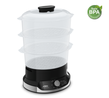 Seb Cuiseur vapeur Ultracompact 9L/3 bols VC204800