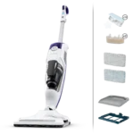Rowenta CLEAN & STEAM REVOLUTION Rowenta Nettoyeur vapeur, Aspire et lave simultanément, Elimine 99,9% des bactéries, Adapté à tous les types de sols, Sans détergent, Diffuseur d’huiles essentielles,RY7731WH