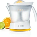 Bosch VitaPress MCP3000N – Presse-Agrume avec grand réservoir amovible de 800 ml – Excellente extraction du jus – Sans BPA – Couleur : Blanc/Jaune